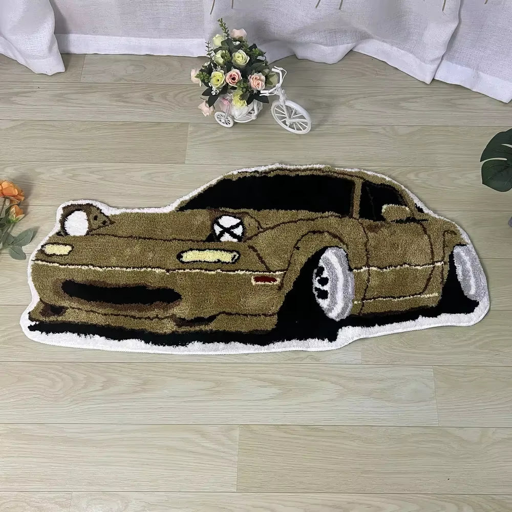 Drift Car Carpet Digital Printing Technology Simple Home Decor - Garage and Gaming Setup Essential