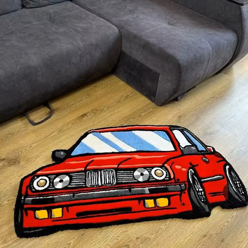 Drift Car Carpet Digital Printing Technology Simple Home Decor - Garage and Gaming Setup Essential
