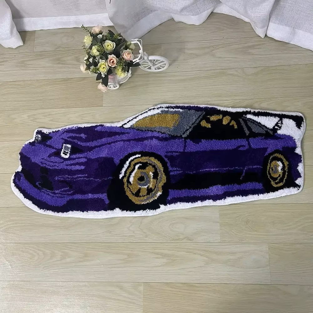 Drift Car Carpet Digital Printing Technology Simple Home Decor - Garage and Gaming Setup Essential